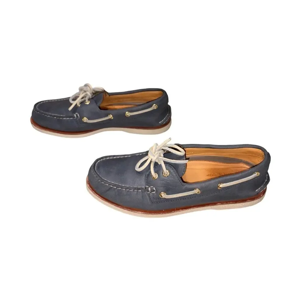Sperry Gold Cup Blue Genuine Deerskin Leather Top-Sider Shoes Size: 8.5M Men's